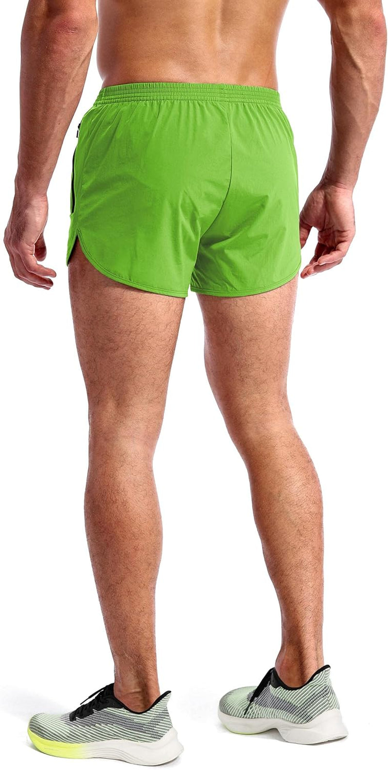 Men’S Running Shorts 3 Inch Quick Dry Gym Athletic Workout Shorts for Men with Zipper Pockets