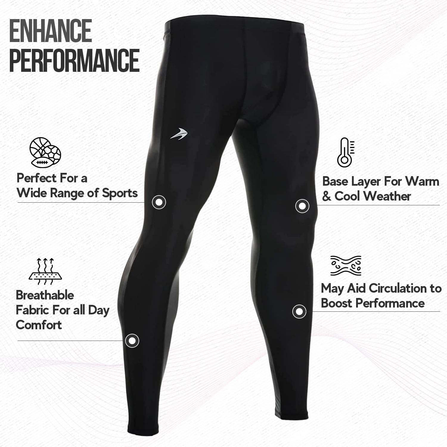Men'S Compression Pants for Workout, Sports|Base Layer Running Tights Leggings