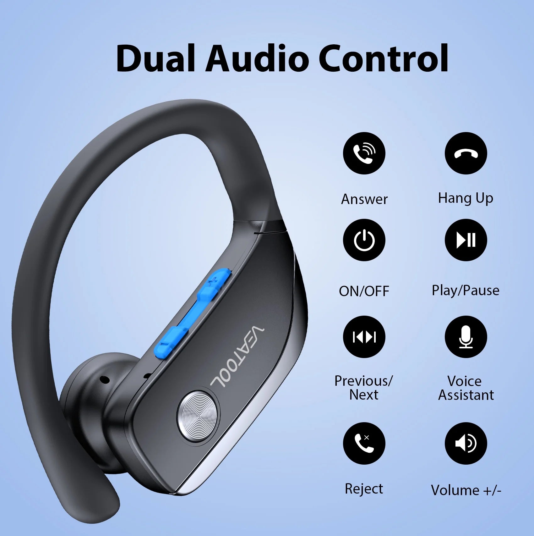 Wireless Earbuds Bluetooth Headphone Sport, Bluetooth 5.4 Earbud, 72Hrs Earphone with Earhook, Noise Cancelling Mic, IP7 Waterproof Headset for Workout/Running