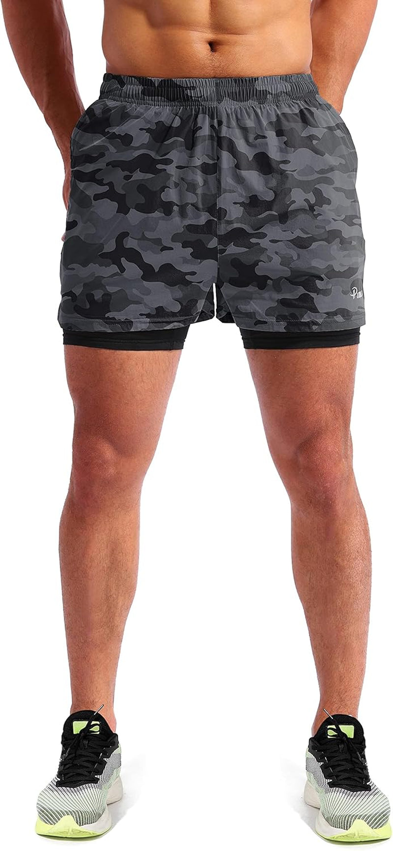 Men’S 2 in 1 Running Shorts 5"/7" Quick Dry Gym Athletic Workout Shorts for Men with Phone Pockets