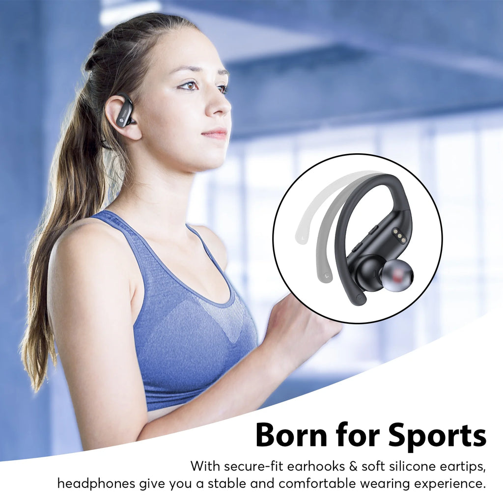 Wireless Earbuds Bluetooth Headphone Sport, Bluetooth 5.4 Earbud, 72Hrs Earphone with Earhook, Noise Cancelling Mic, IP7 Waterproof Headset for Workout/Running