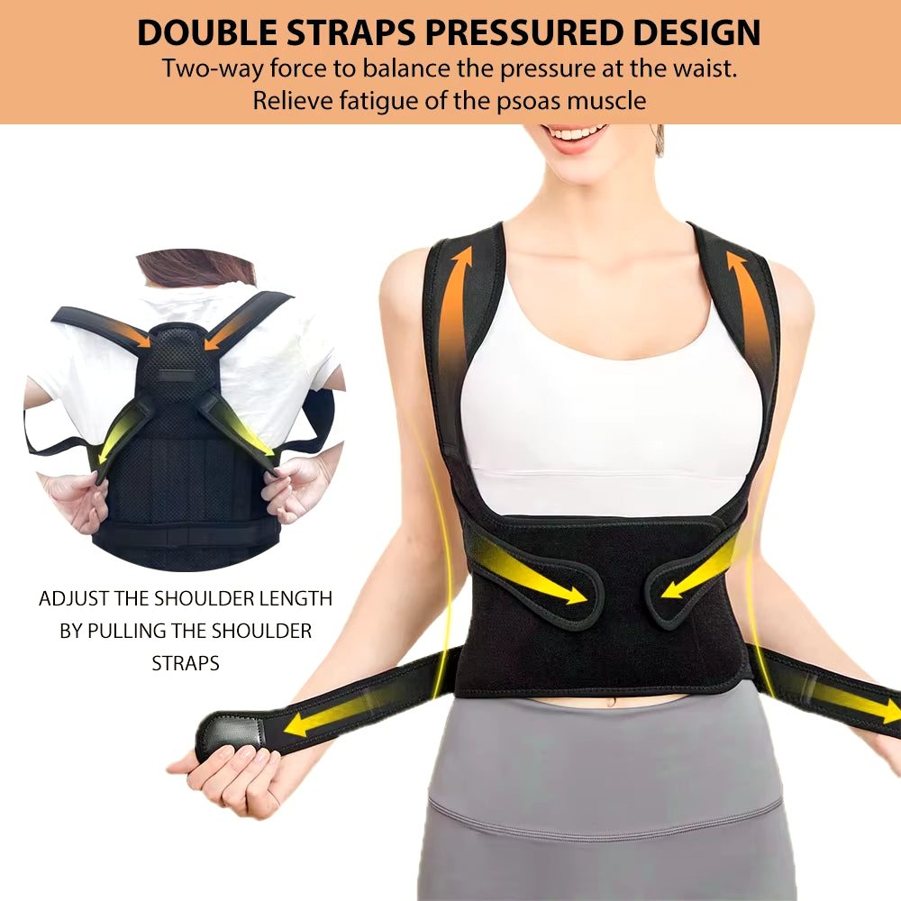 Back Brace and Posture Corrector for Men and Women, Back Straightener Posture Corrector Scoliosis & Hunchback Correction Support