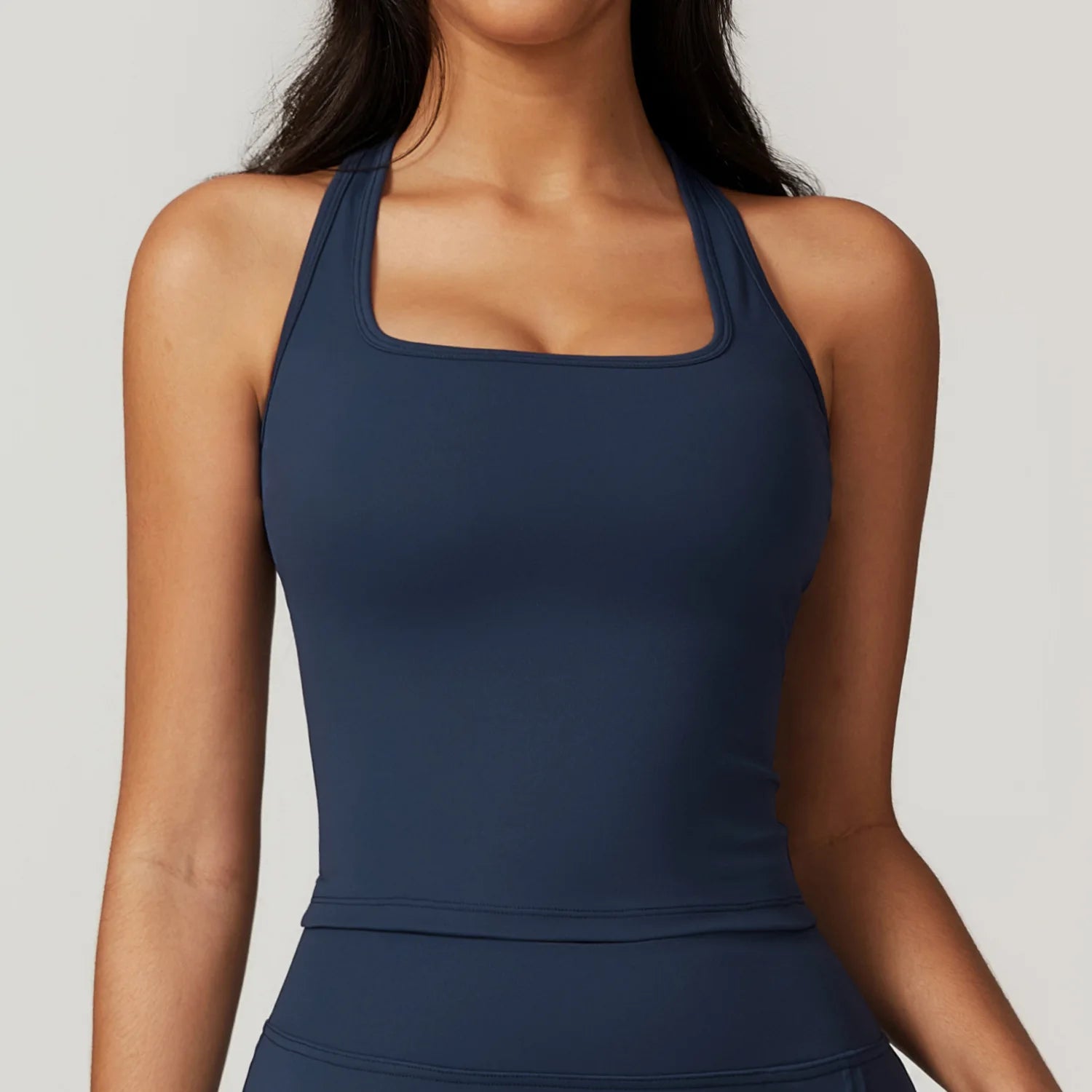 SculptFit Square-Neck Tank – Seamless Performance Top