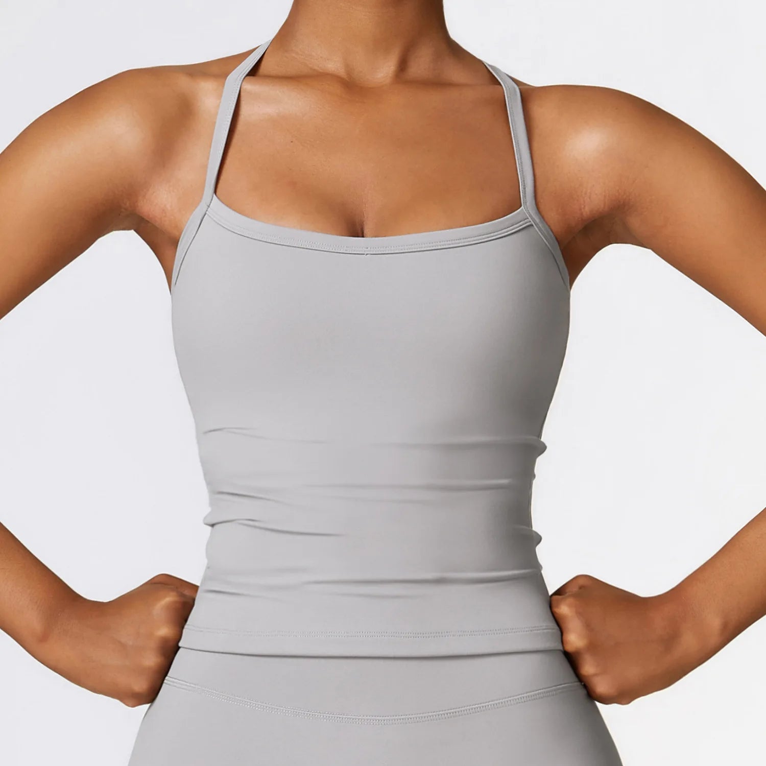 LuxeFlex Cami Tank – Seamless Spaghetti Strap Crop Top
