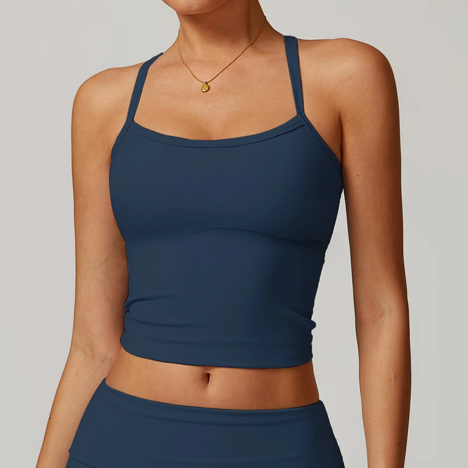 LuxeFlex Cami Tank – Seamless Spaghetti Strap Crop Top