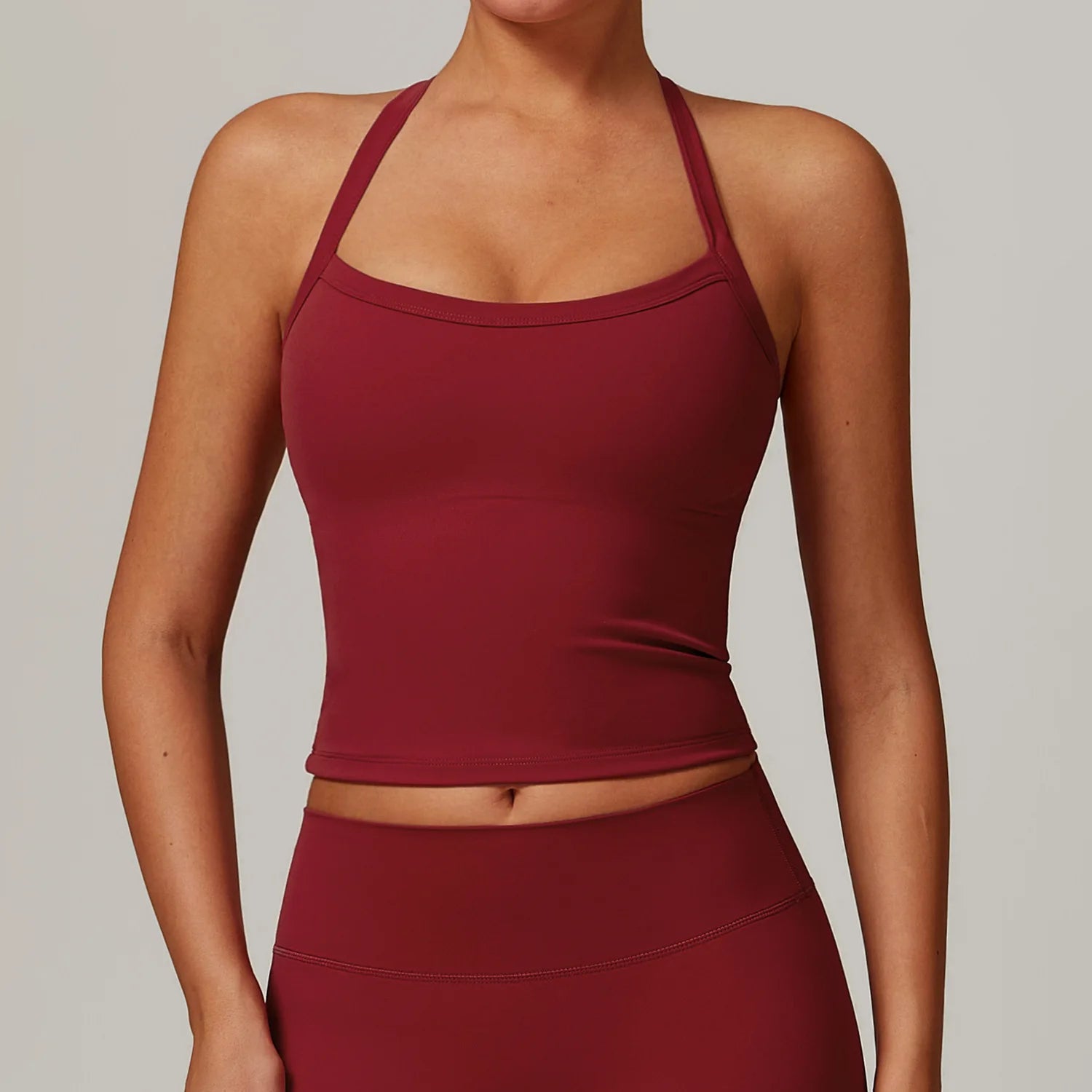 LuxeFlex Cami Tank – Seamless Spaghetti Strap Crop Top