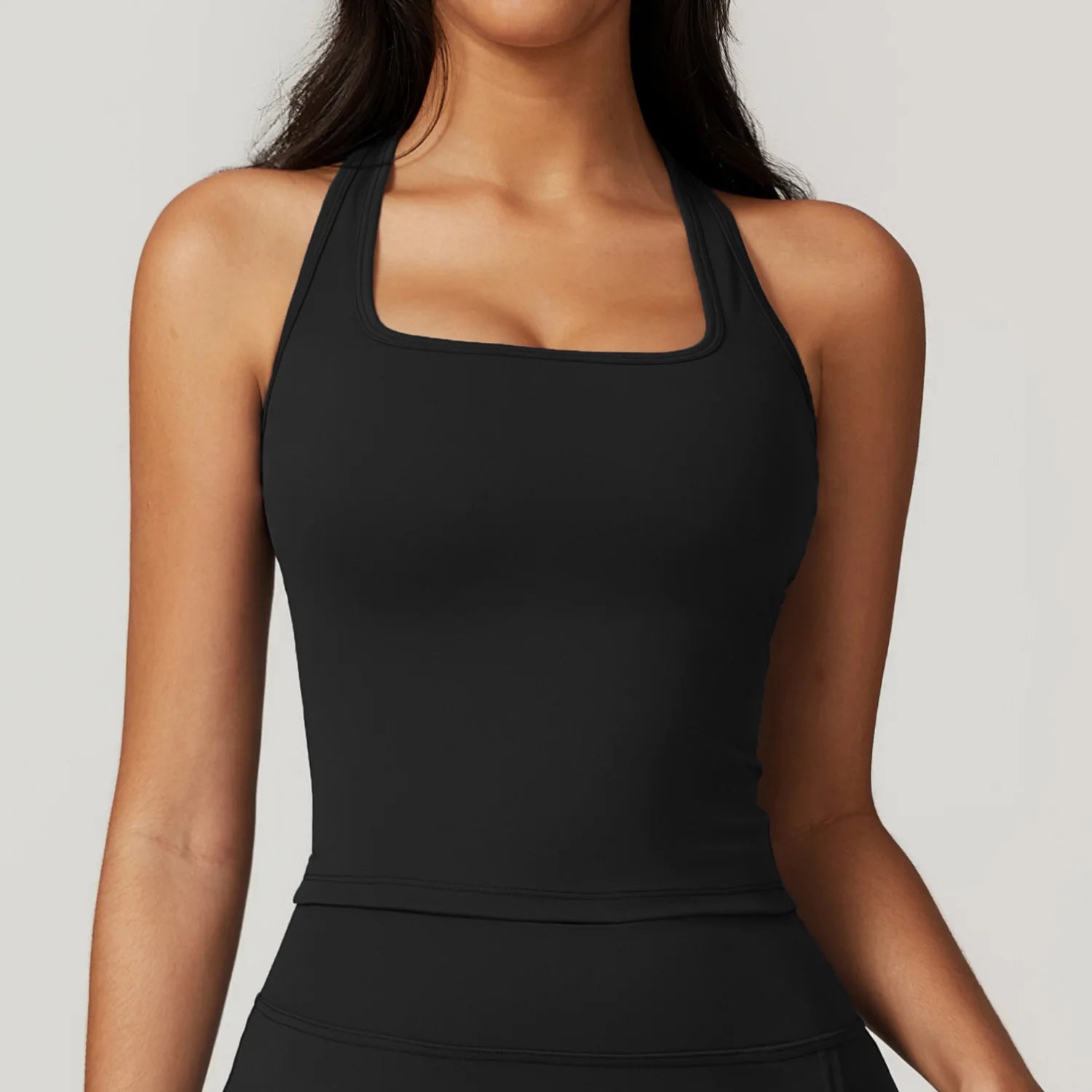 SculptFit Square-Neck Tank – Seamless Performance Top
