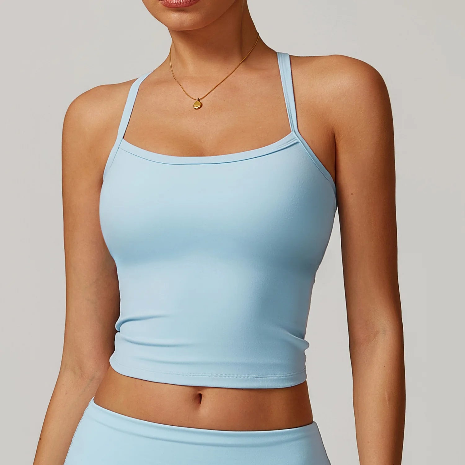 LuxeFlex Cami Tank – Seamless Spaghetti Strap Crop Top