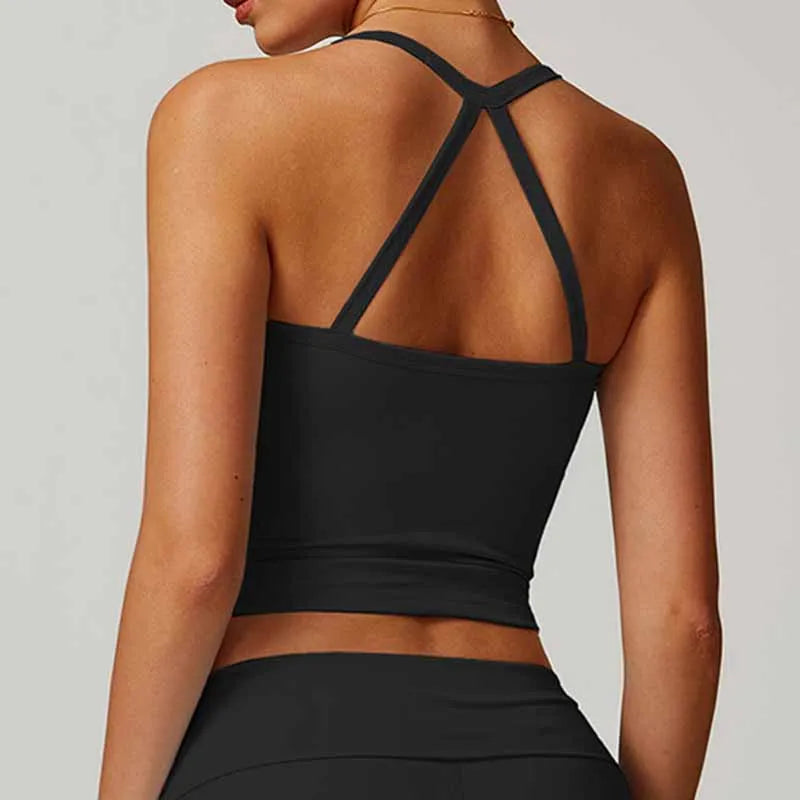 LuxeFlex Cami Tank – Seamless Spaghetti Strap Crop Top