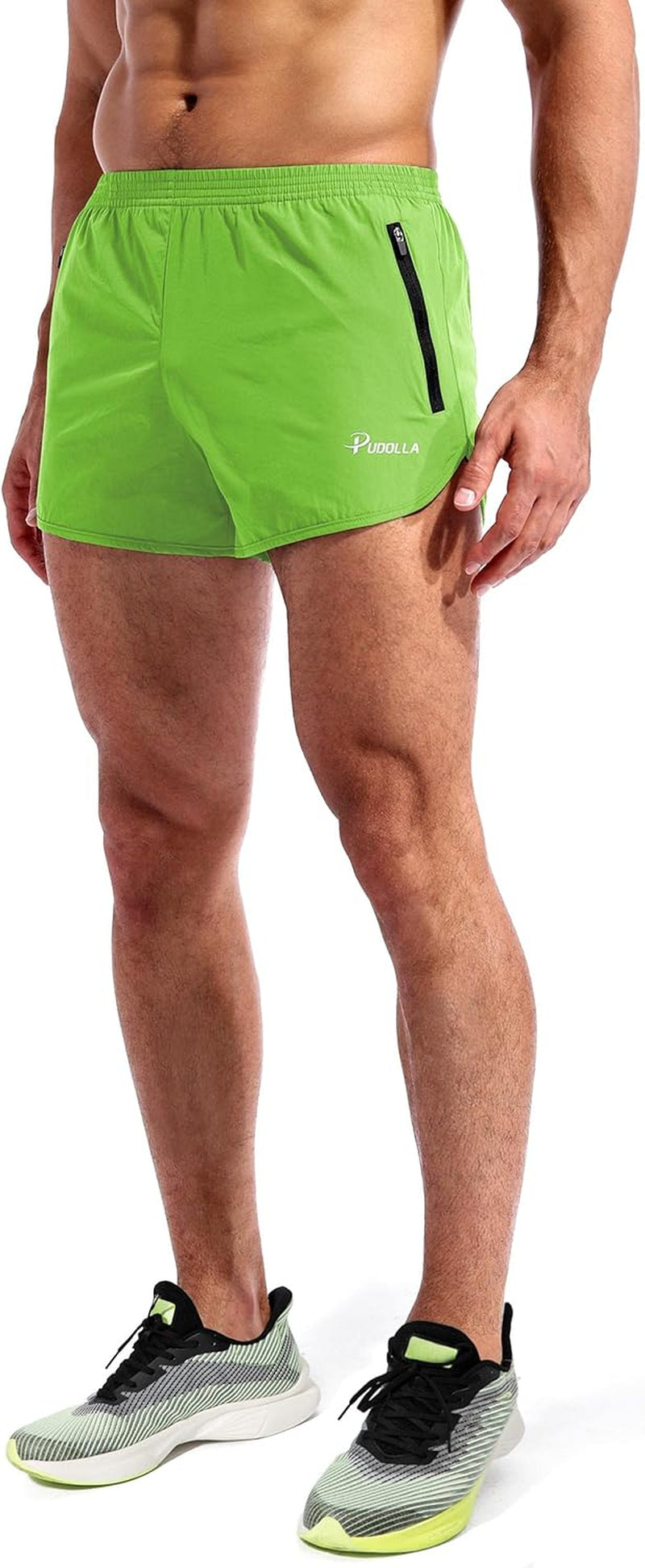 Men’S Running Shorts 3 Inch Quick Dry Gym Athletic Workout Shorts for Men with Zipper Pockets