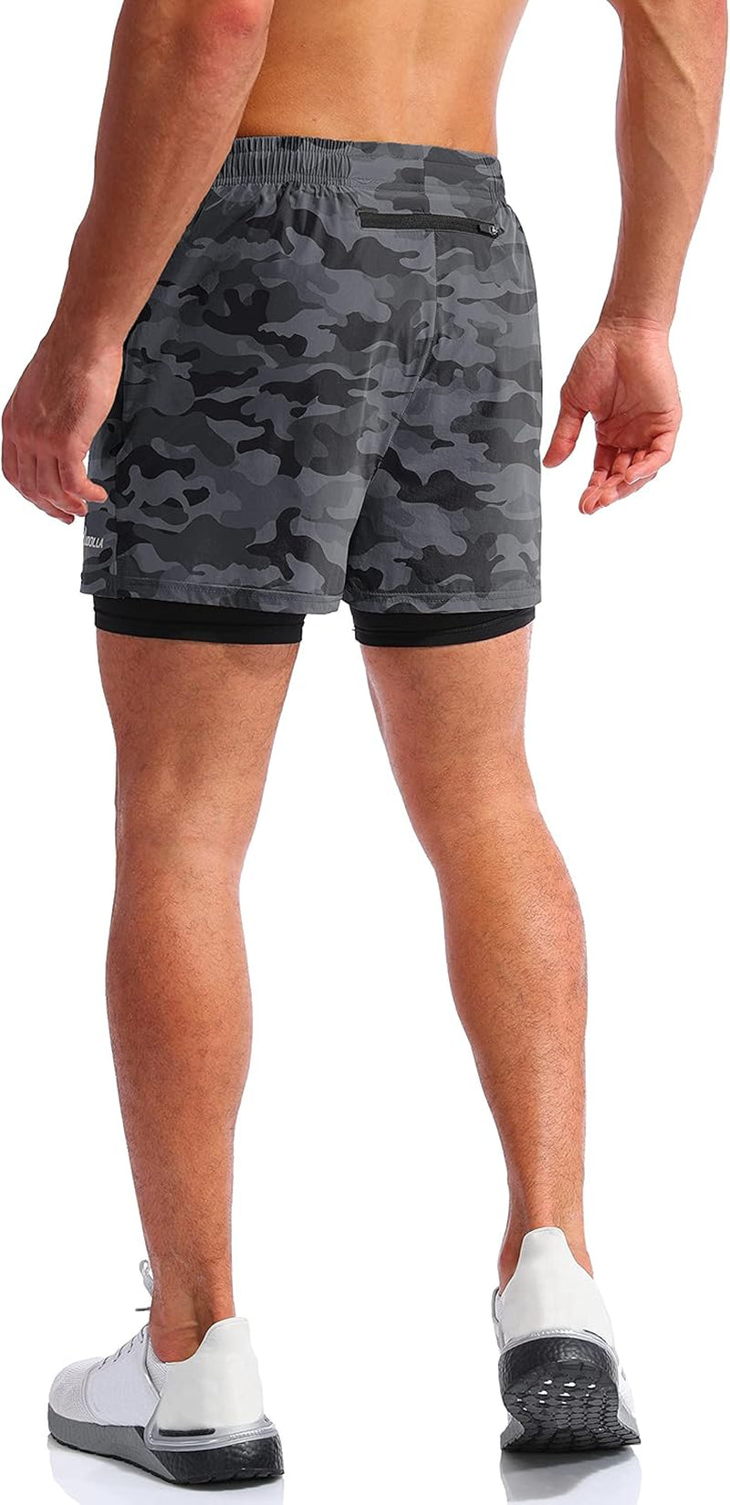 Men’S 2 in 1 Running Shorts 5"/7" Quick Dry Gym Athletic Workout Shorts for Men with Phone Pockets