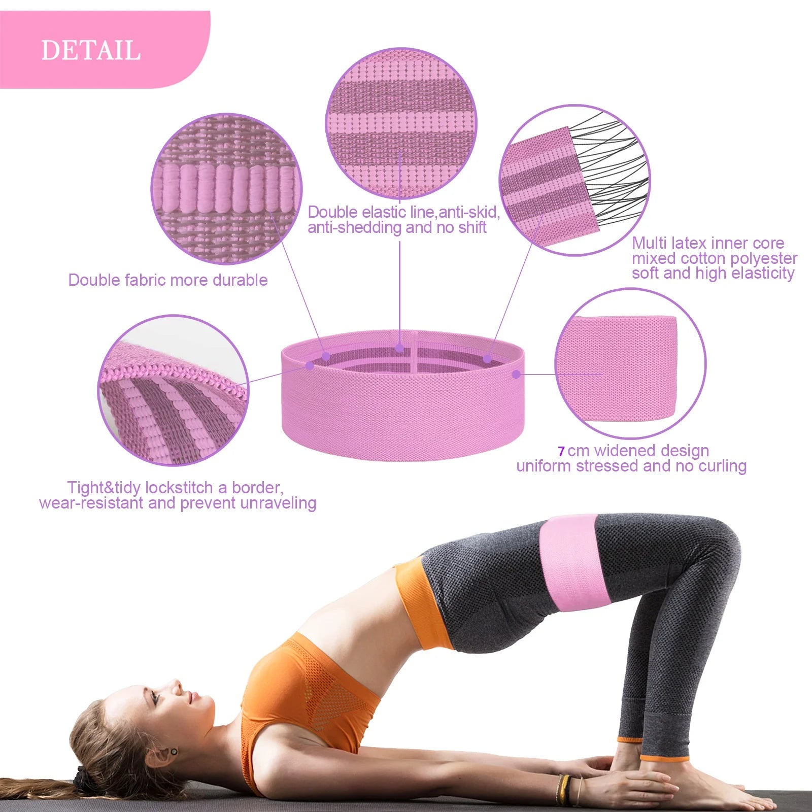 Fabric Resistance Bands for Working Out, 5 Levels Booty Bands for Women Men, Cloth Workout Bands Resistance Loop Exercise Bands for Legs Butt at Home Fitness, Yoga, Pilates